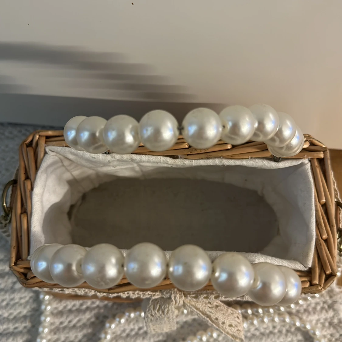 Fin handväska/ axelremsväska med pärlor - 91