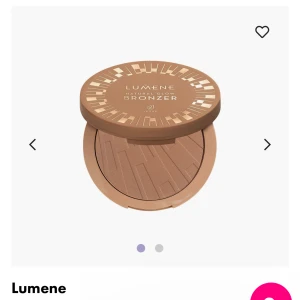 bronzer🤎 - jättefin bronzer från lumene som jag tycker är för ljus på mig så den kommer inte till användning! den är testad några gånger men knappt använd.