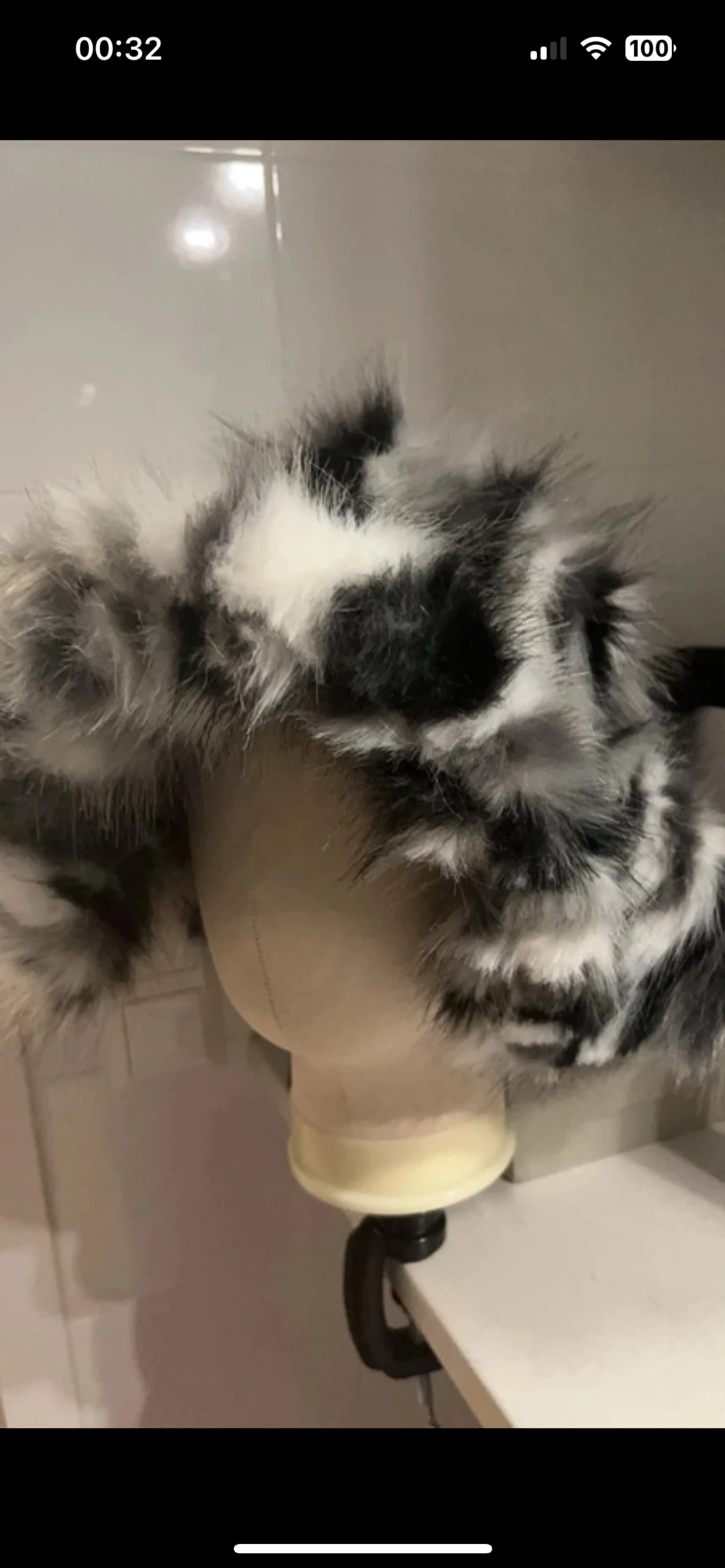 Monochrome Zebra Faux Fur Oversized Hat- prettylittlething