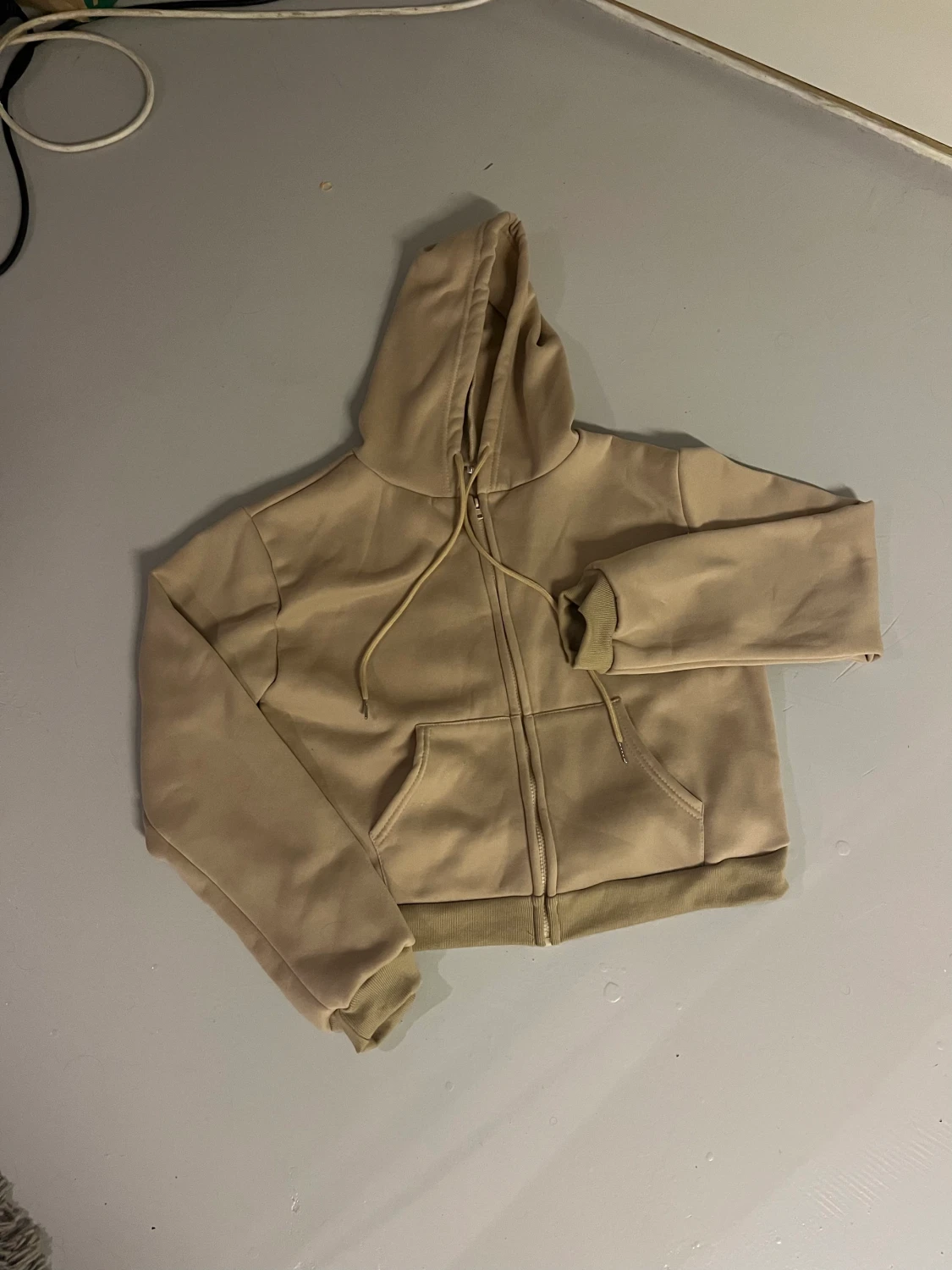 Beige zip hoodie 