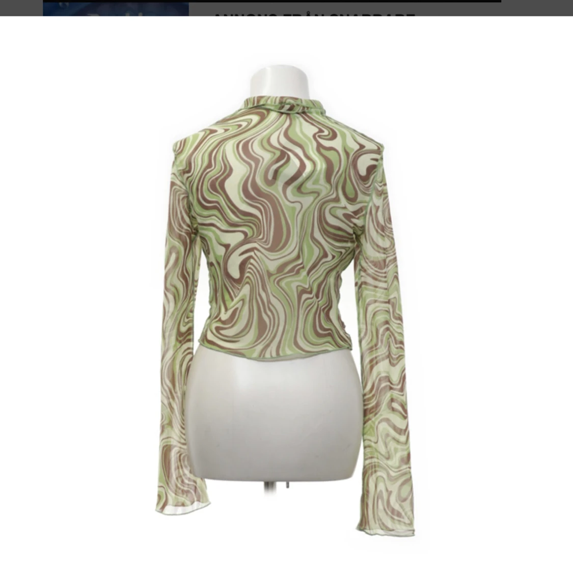 Grön och brun mesh knytblus - 90