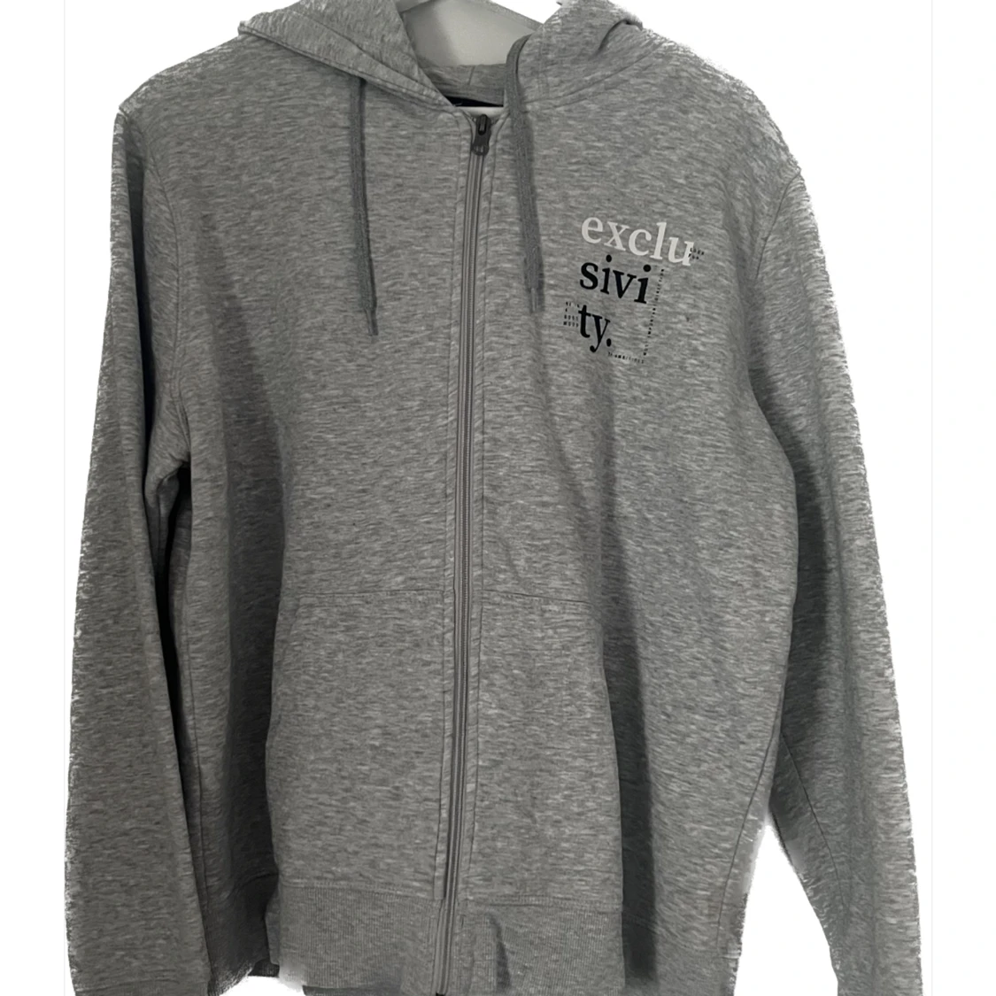 Ljusgrå zip up hoodie