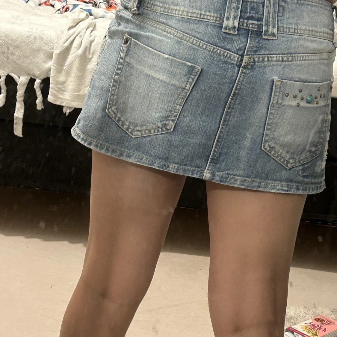 Lågmidjade jeans kjol - 90