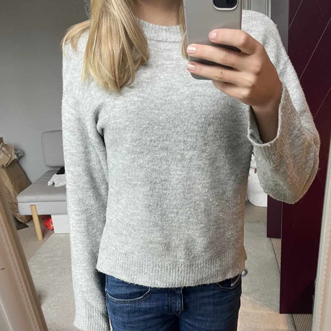 Fin grå långarmad tröja - 91