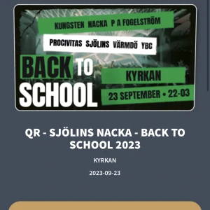 2 biljetter Back to School - Jag har köpt två extra biljetter till ”Back To School”. Jag vill sälja dessa,  Antal: 2st Pris: 195/biljett