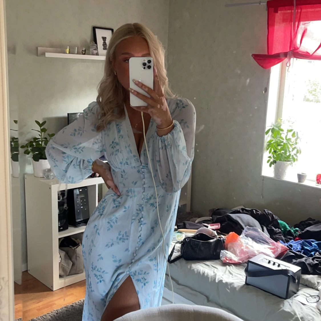 Super fin blå klänning - 90