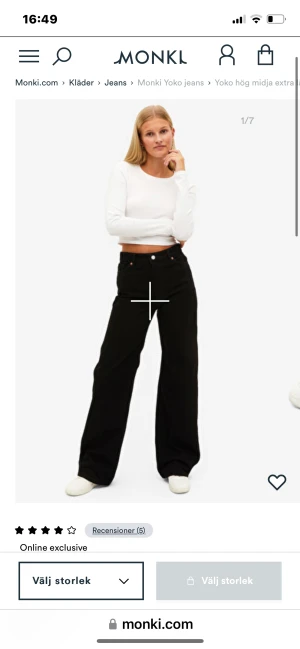 Monki jeans - Nästan samma som på bilden, storlek 34 midwaist och straight leg☺️