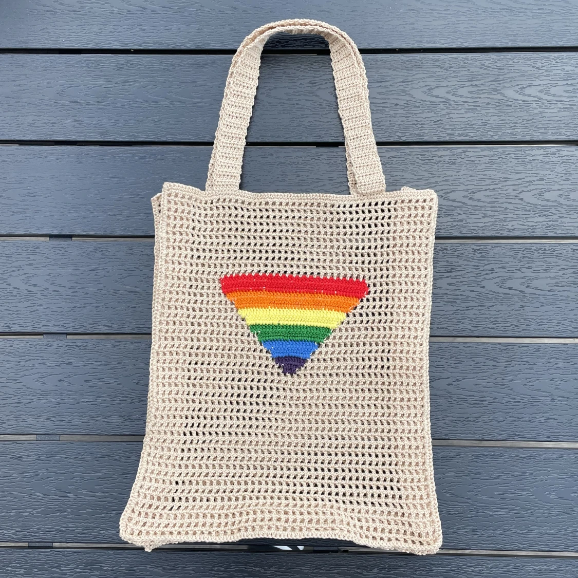 Virkad shoppingväska