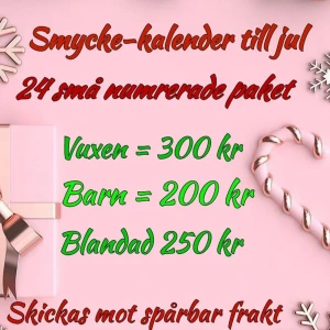 Smycke - kalender  - Gör 24 smycken och packar till fina numrerade paket. Prisuppgifter står på bild. Hör av er i tid så jag hinner göra dom.