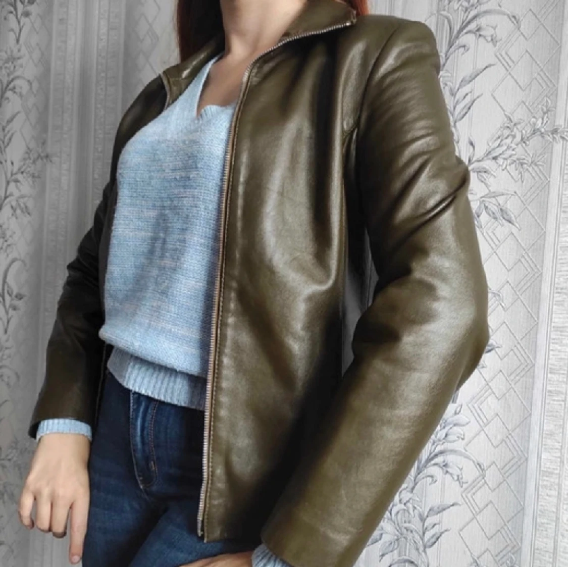 Jacka i äkta läder