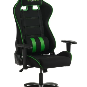 Gamingstol  - Meshklädsel. Fot i stål. Kuddar för extra länd- och nackstöd. Med justerbara armstöd, steglös lutningsmekanism och justerbar höjd.