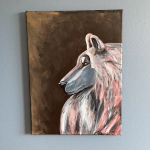 Abstrakt varg - En abstrakt målning av en varg.  Signerad av konstnär. 