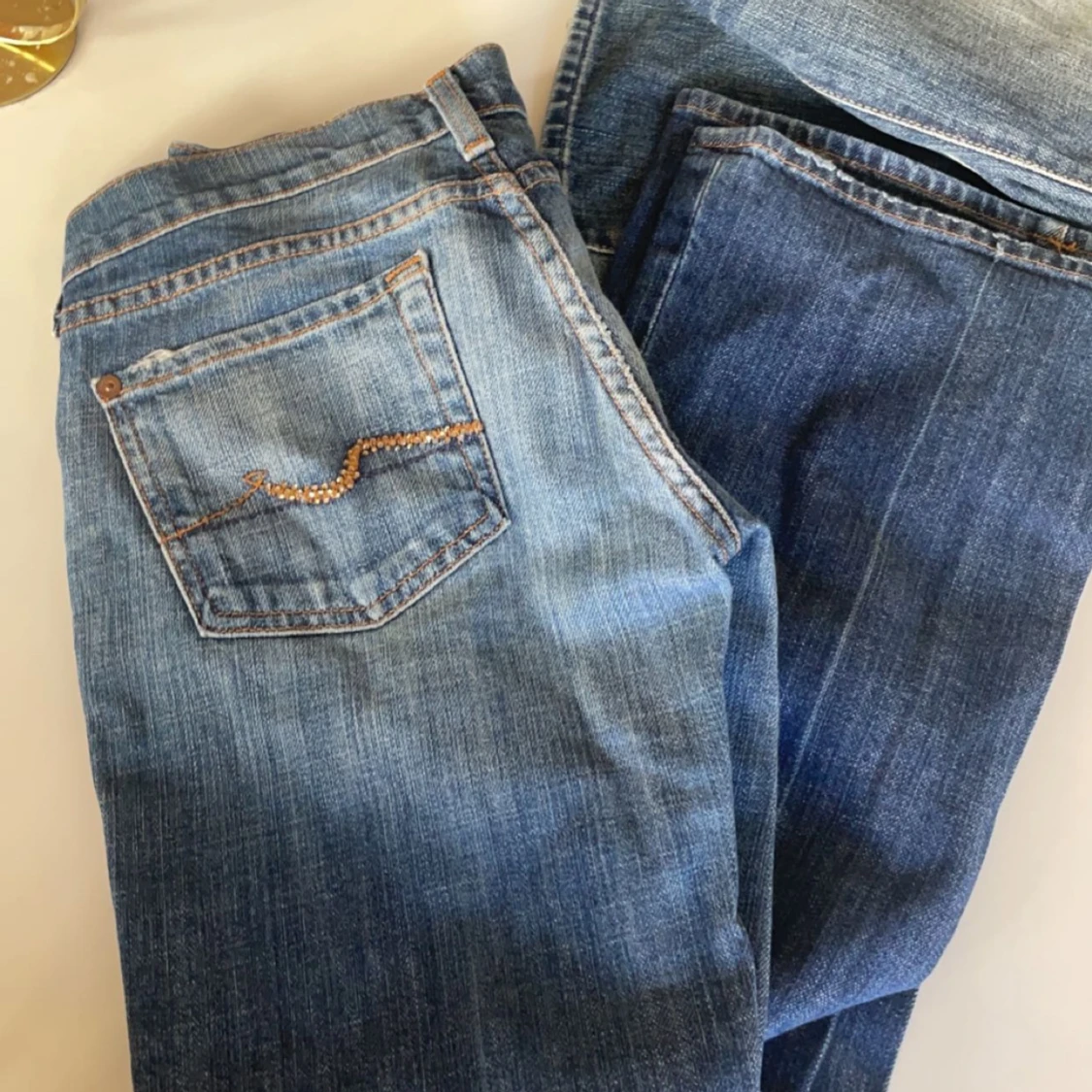 Lågmidjade Mörkblå Jeans