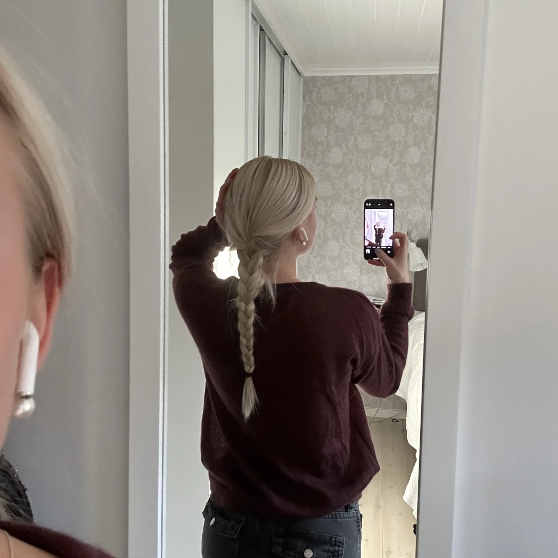 Stickad vinröd tröja från holebrook sweden - 90