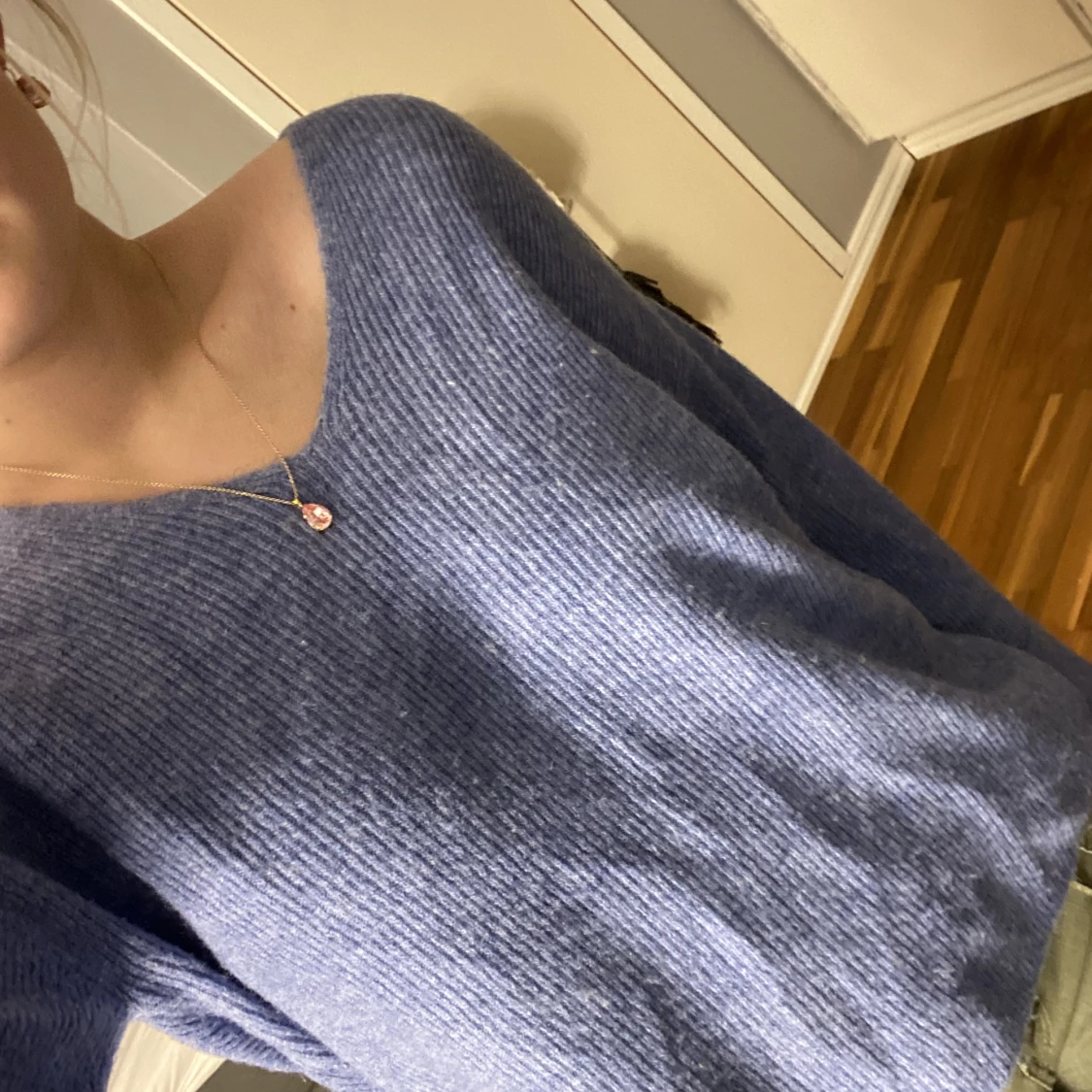 Stickad blå tröja💙 - 90