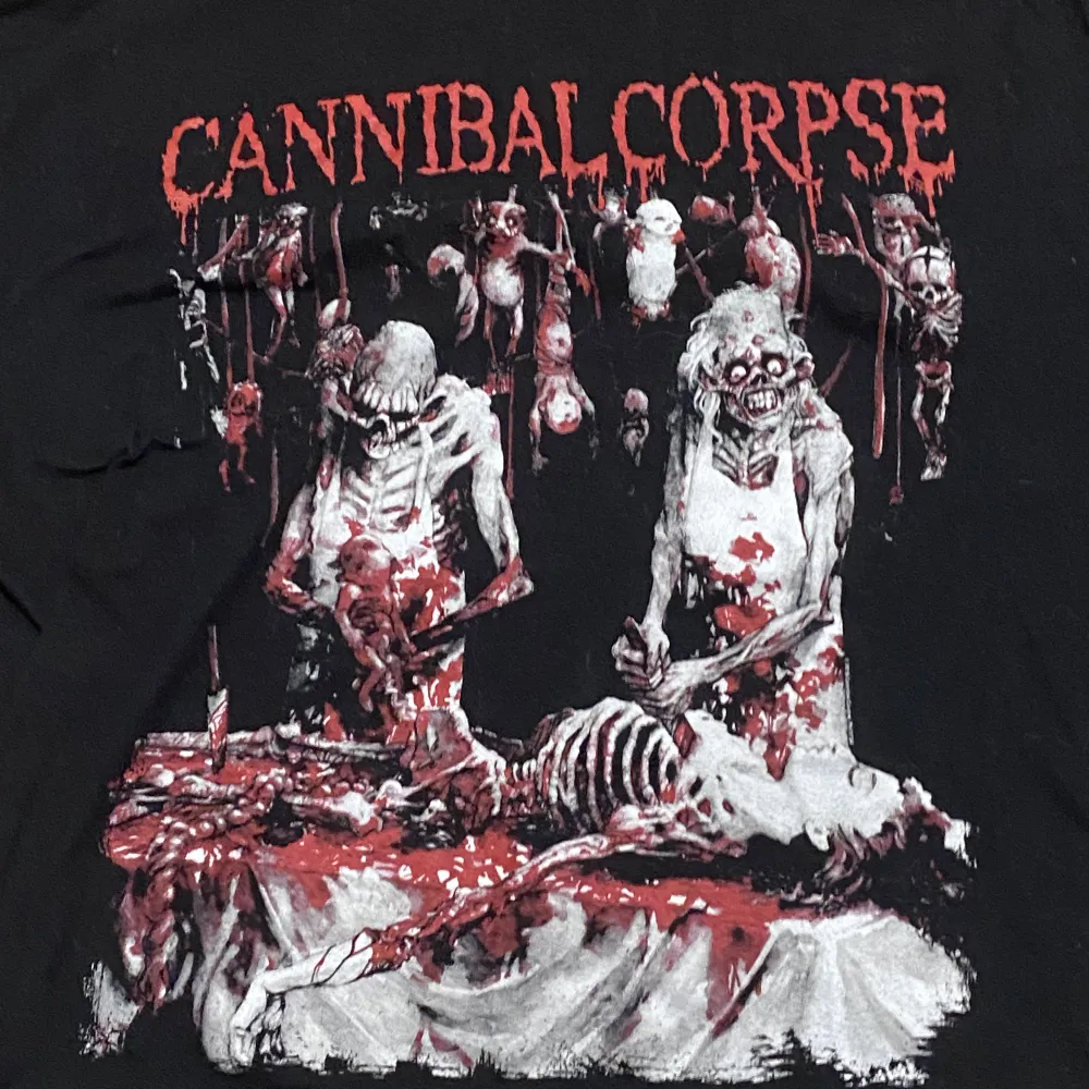 Cannibal corpse t-shirt, står storlek L men omsydd till storlek S,M, använd fåtal gånger men i bra skick. T-shirts.