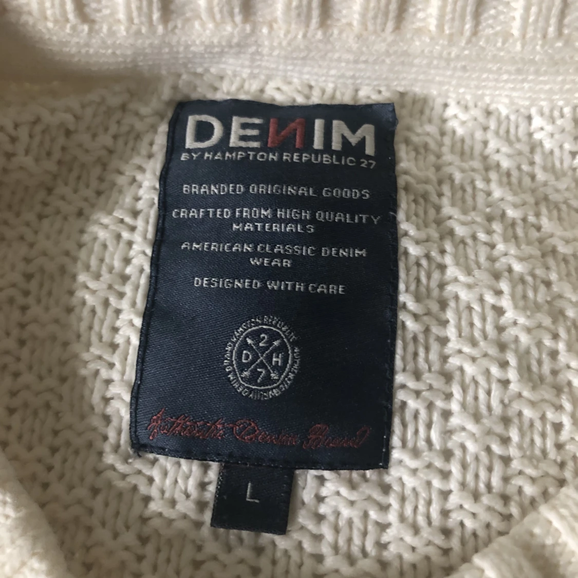 Varmvit kabelstickad tröja L  - 91