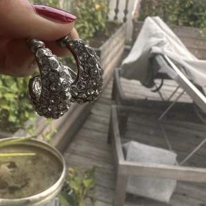 Silver örhängen med stenar