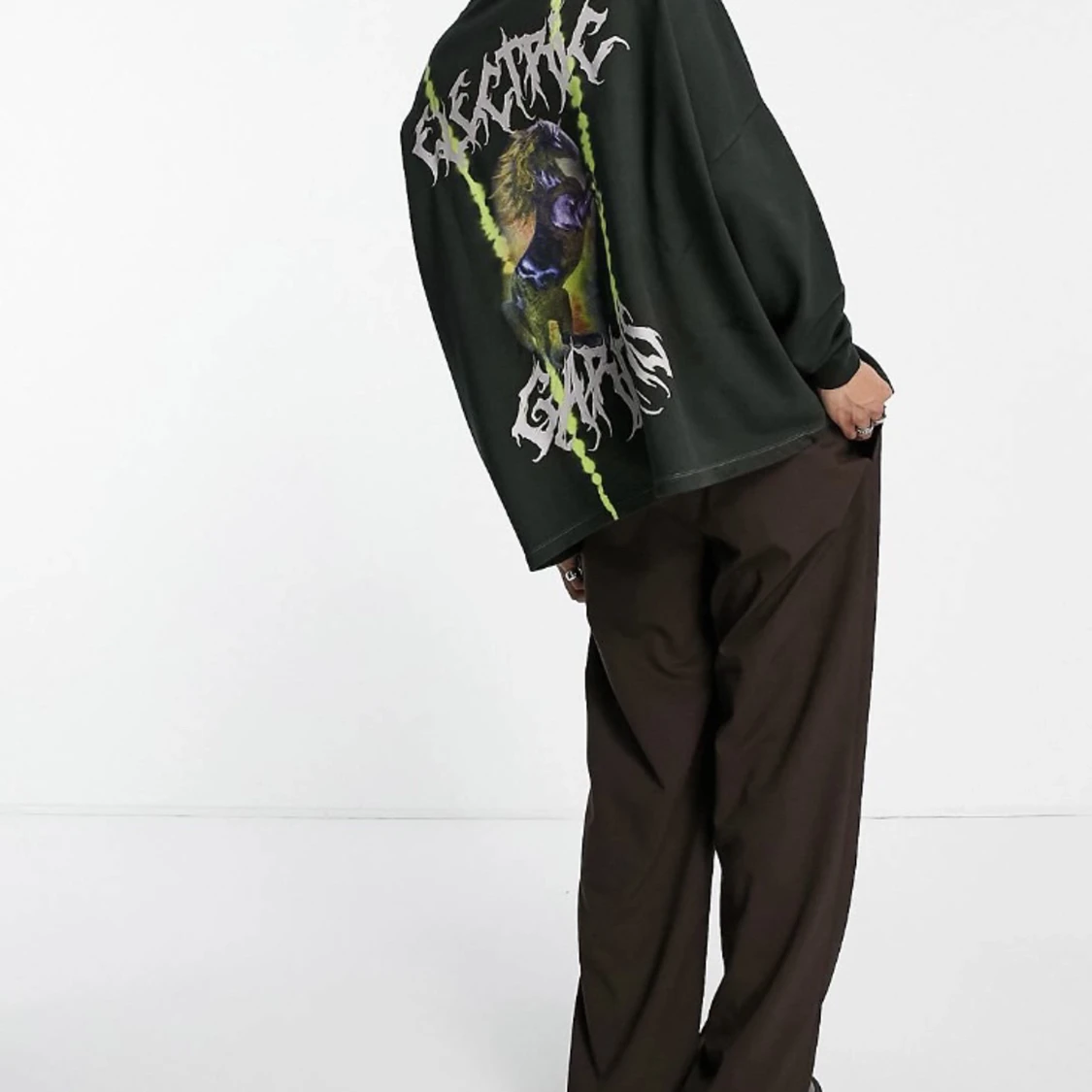 Sweatshirt i oversize med tryck - 91