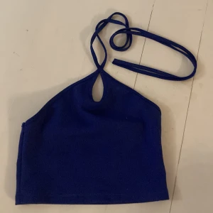 Blå zara topp - Super söt blå topp. Knyter bakom nacken inga ärmar. Knappt använd så nyskick. 