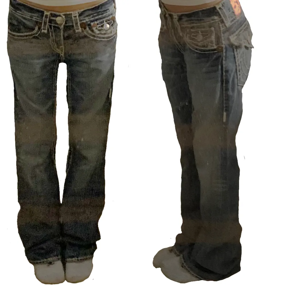 True religion jeans (size 29x34) Mått -> (midjemått: 38cm) (Ytterbenslängd: 102cm) (Innerbenslängd: 85cm) (Benöppning: 25cm) Kom privat för fler bilder samt frågor! jeansen är tvättade efter bilderna togs! HON PÅ BILDEN ÄR ~169CM. Jeans & Byxor.