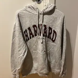 Fin grå hoodie med vinröd text från H&M. Passar mig som har S/M. 