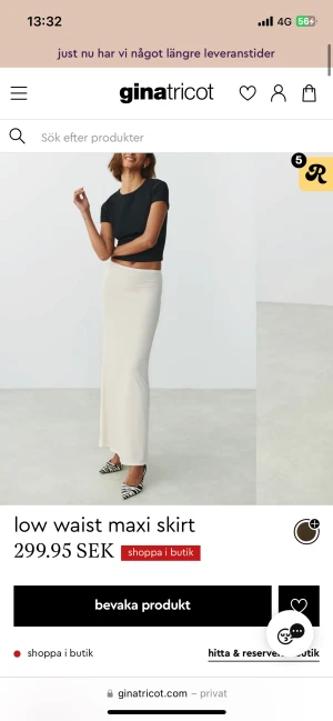 Vit långkjol - Superfin vit långkjol från Gina. Helt slutsåld på nätet i alla storlekar. Aldrig använd, prislapp kvar! 