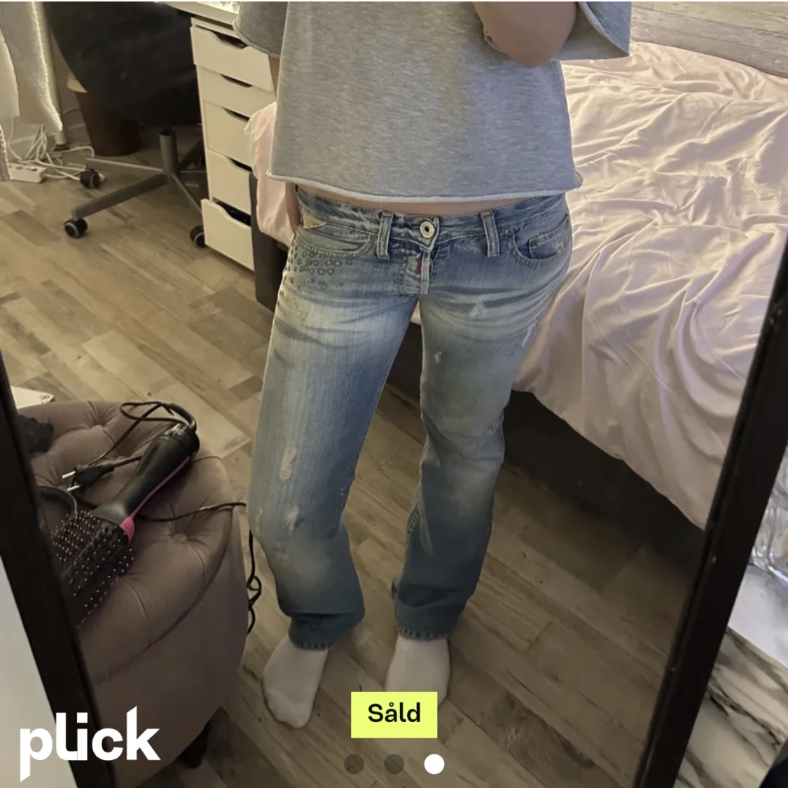 lågmidjade jeans - 90