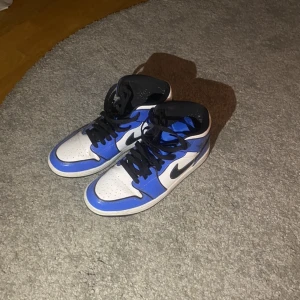 Blå jordans  - Säljer min brors blå jordan som knappt är andvända. Dem är i superbra skick och väldigt snygga 💘Köptes för ca 3000 kr! 