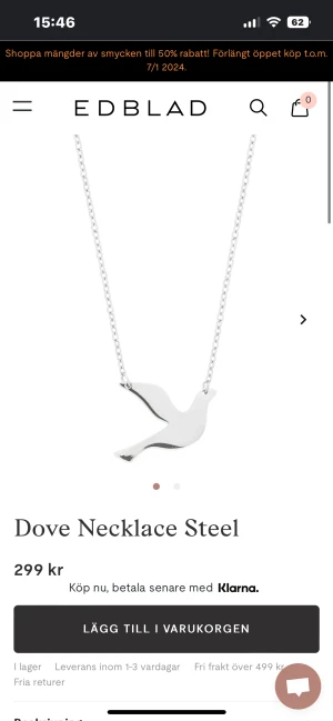 Edblad halsband  - Nästan helt nytt Edblad halsband. Säljer för att jag inte fått användning av det. Pris kan diskuteras. Nypris:299kr