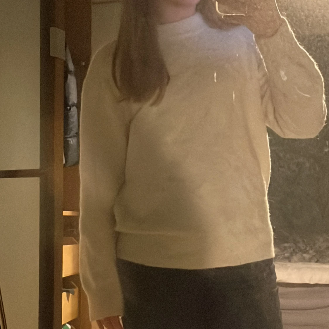 vit stickad tröja i alpaca-mix - 90