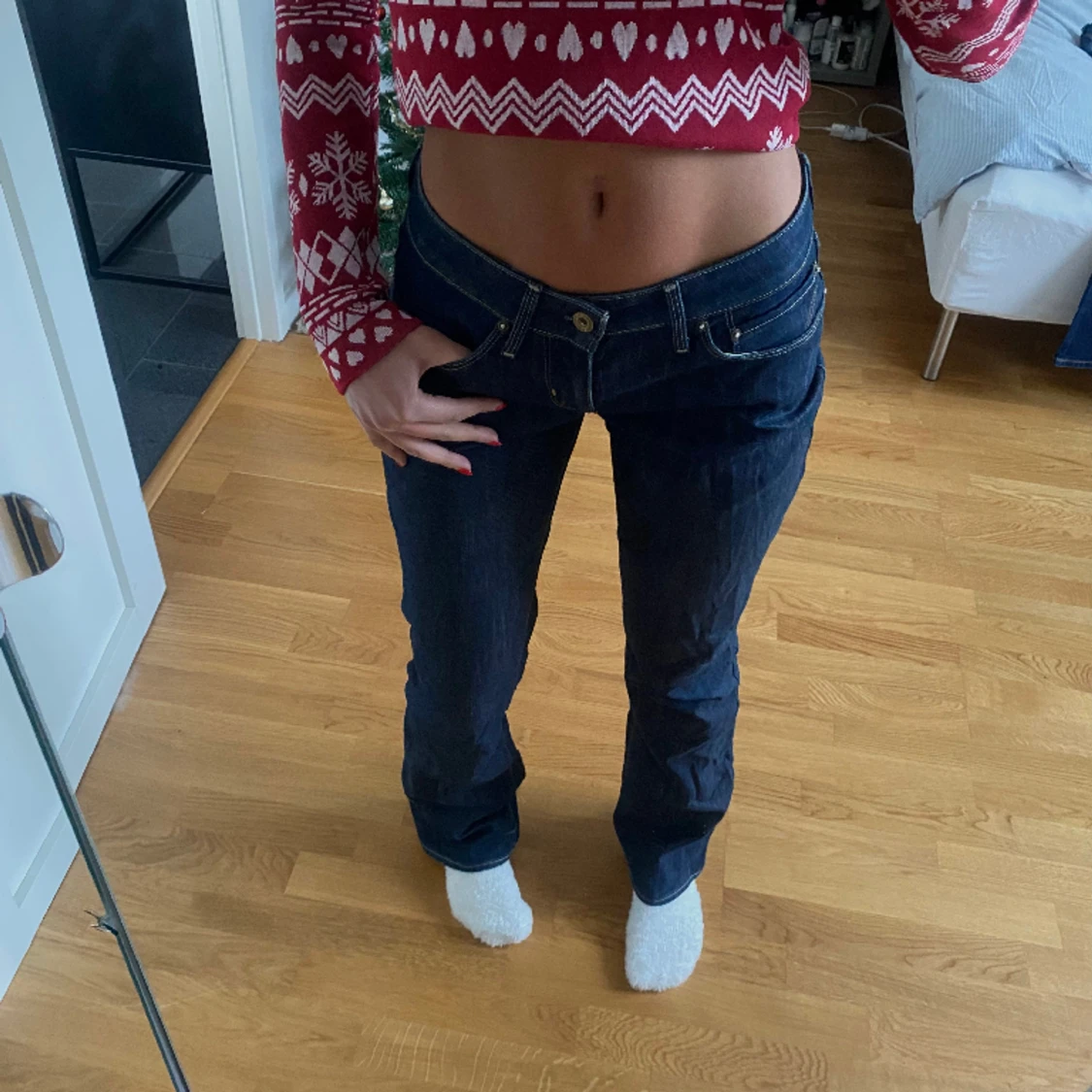 lågmidjade jeans - 90