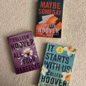 50 kr/st eller alla 3 för 100kr Tre st Colleen Hoover böcker!  🧡Maybe Someday  🩵It starts with us  💜All your perfects  