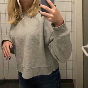 Grå sweatshirt - Säljer denna gråa sweatshirt då den inte kommer till användning, bra skick men använd, från zara.