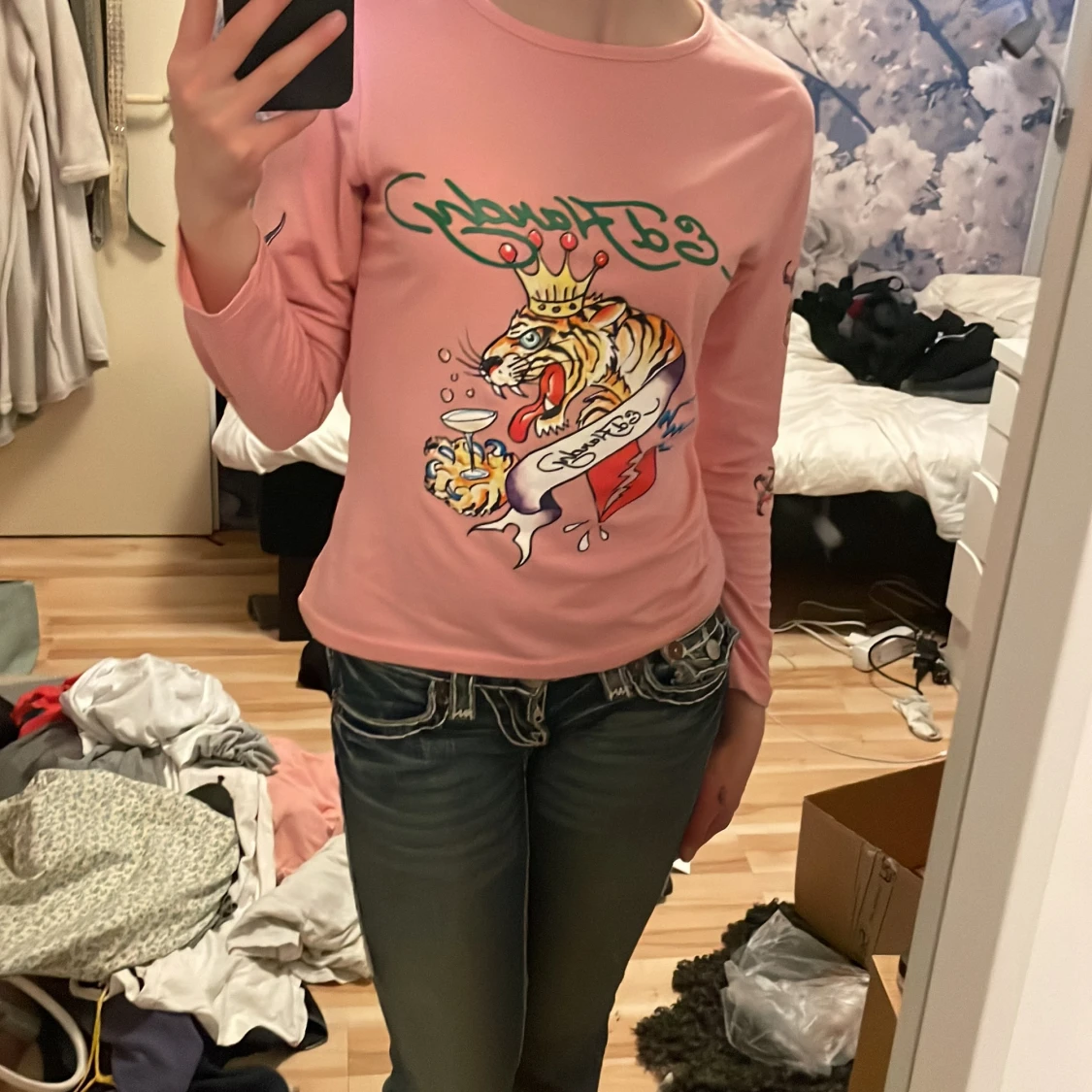 Ed hardy rosa långärmad 