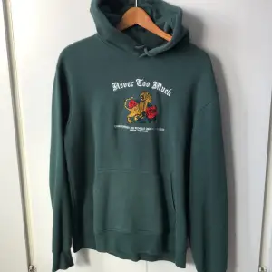 Grön H&M hoodie, kvalitet 7/10. Nypris 299kr.