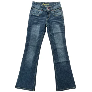 Y2k Lowwaisted Jeans - Supersnygga unika lågmidjade bootcut jeans från tidigt 00-tal med kontrastsömmar!💋 Storlek S! MÅTT:  Midja-68cm Innerbensmått-81cm Jag är 170cm lång! I perfekt skick!💋