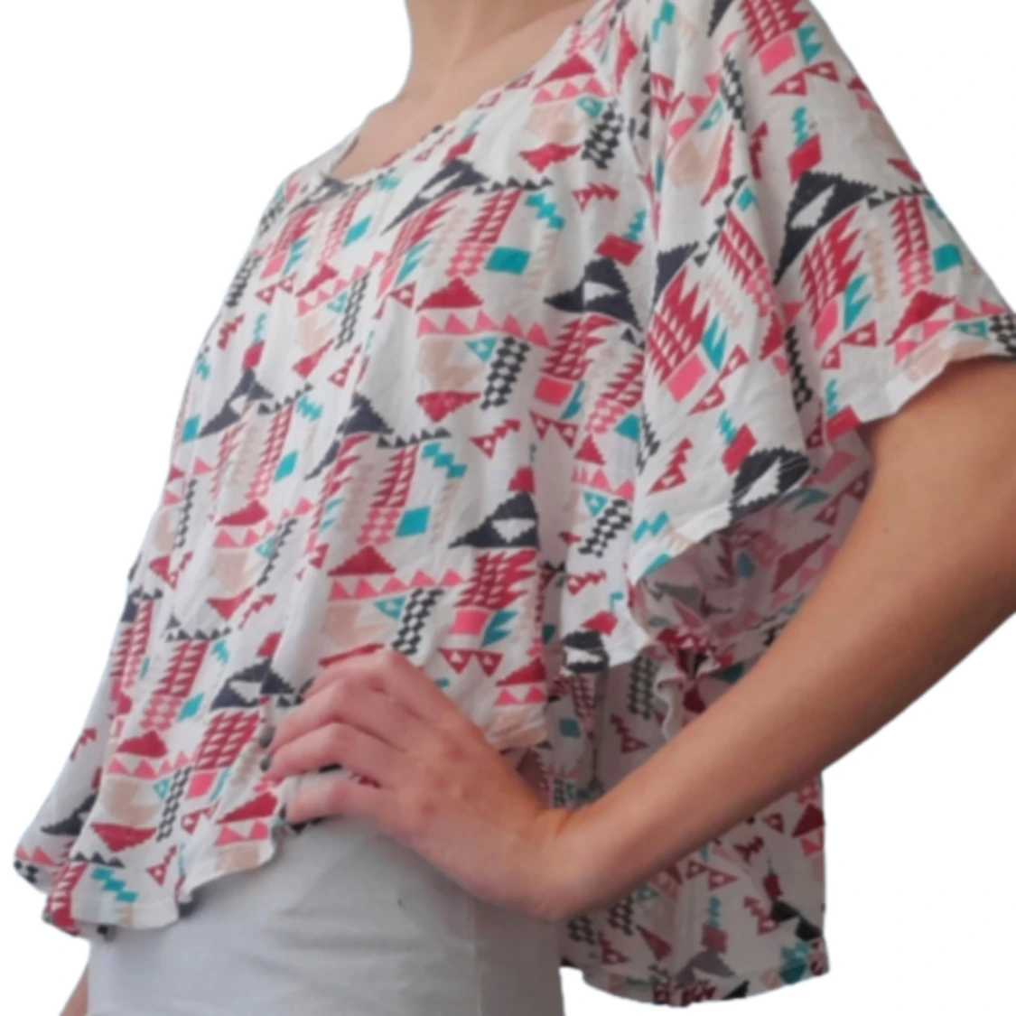 Bohemisk mönstrad croptop - 90