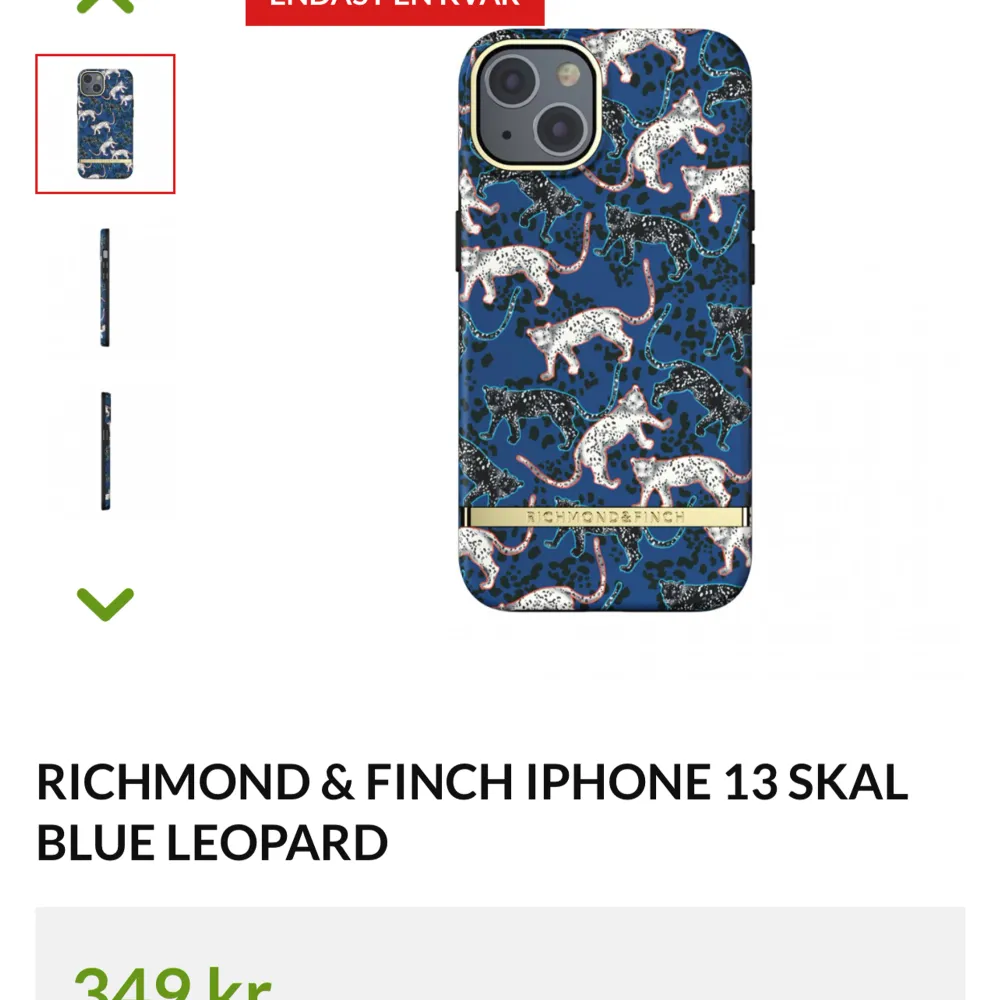 Blue leopard Richmond & finch skal. Helt nytt oöppnat för Iphone 13.. Accessoarer.