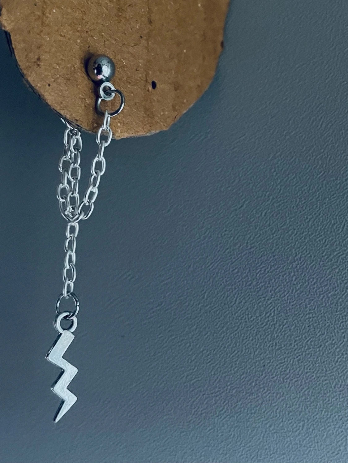 By prisförslag- 1 st Silverörhänge med blixt och kedja - 3