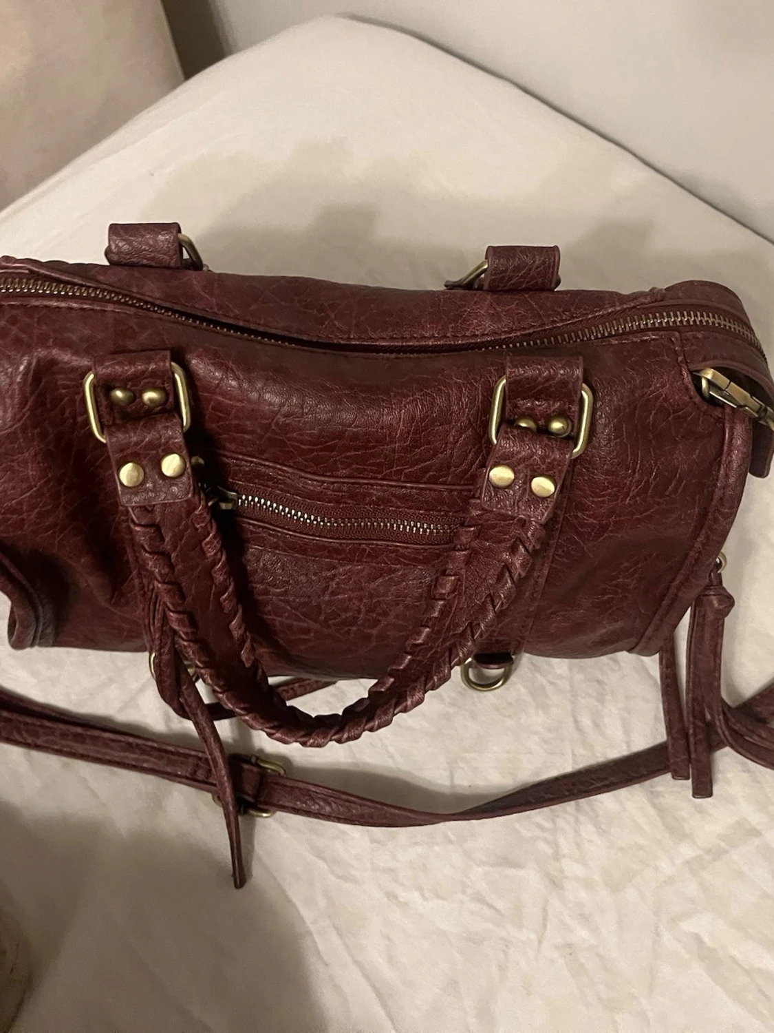 Populär Vinröd handväska från bershka  - 5