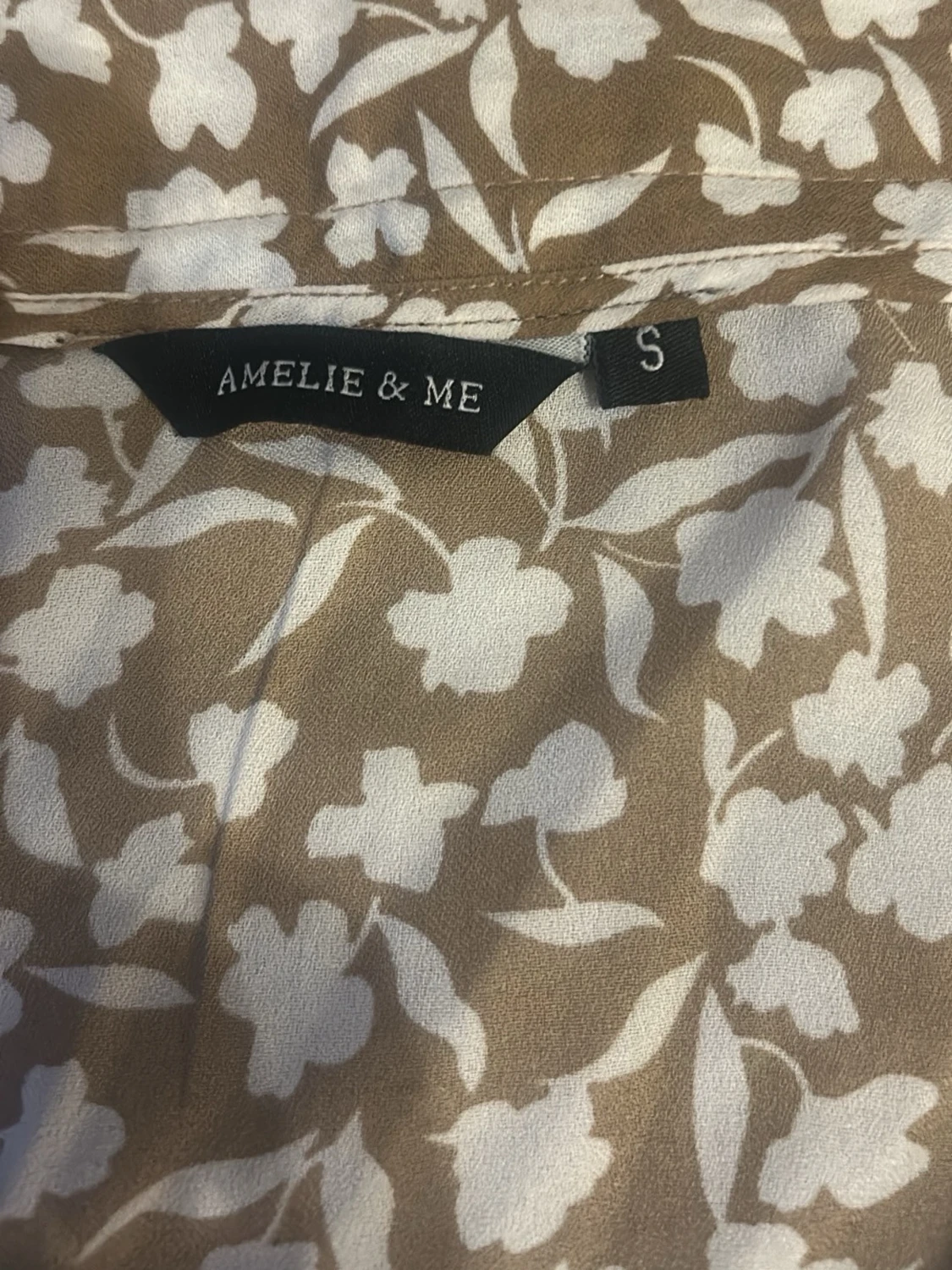 Beige blommig omlottkjol med volang - 2