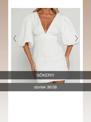 showpo vit klänning SÖKER - SÖKER! 