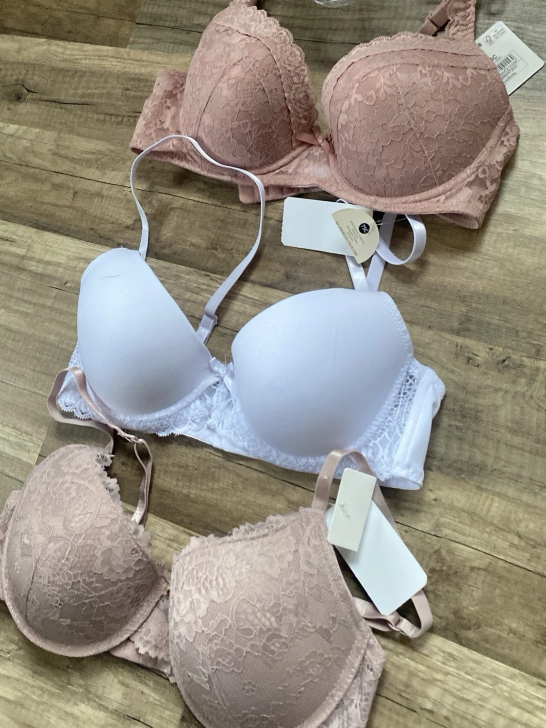 3-pack spetsbhar i nude och vitt 75c - 1