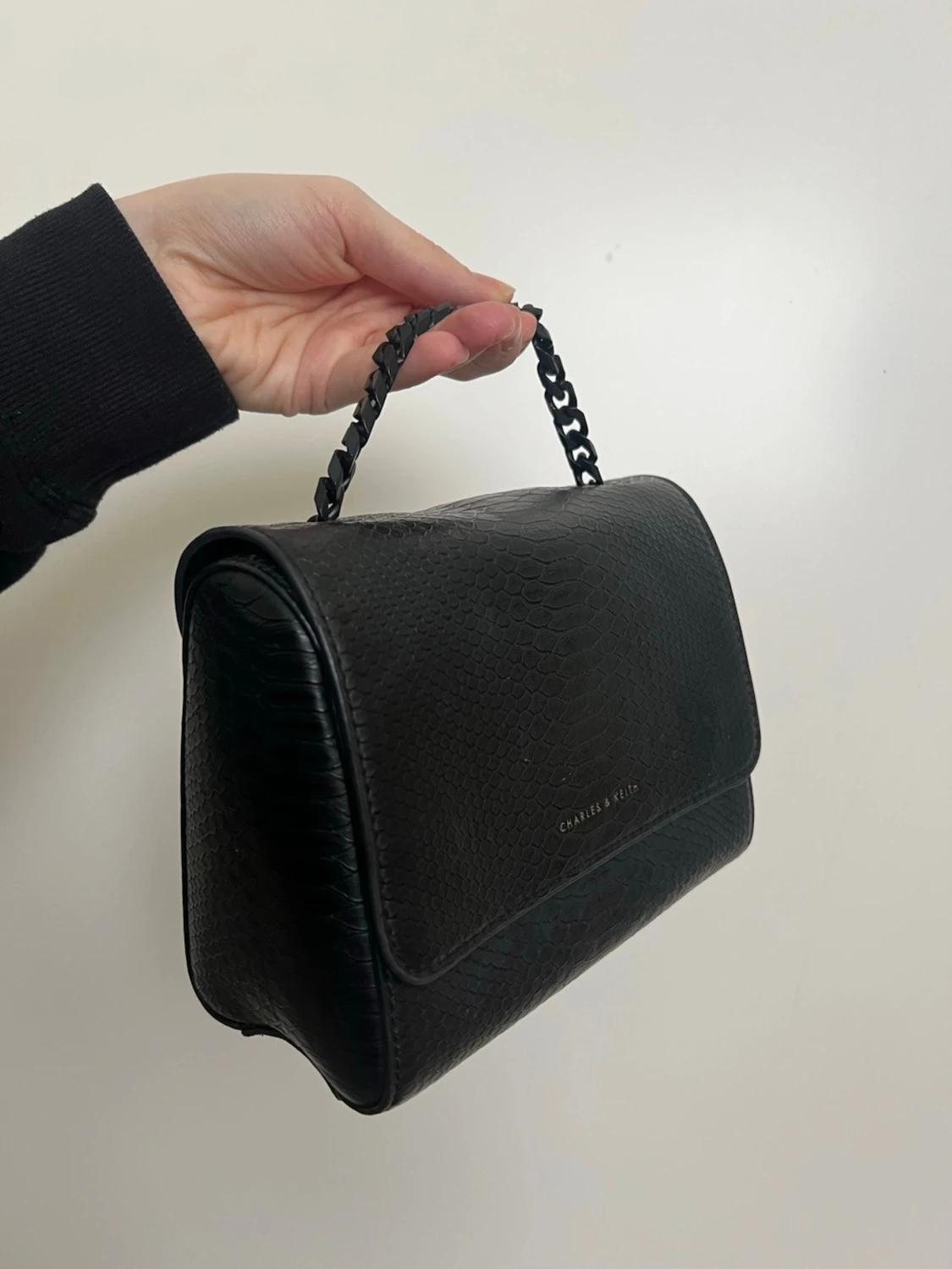 Svart axelväska Charles & Keith - 6