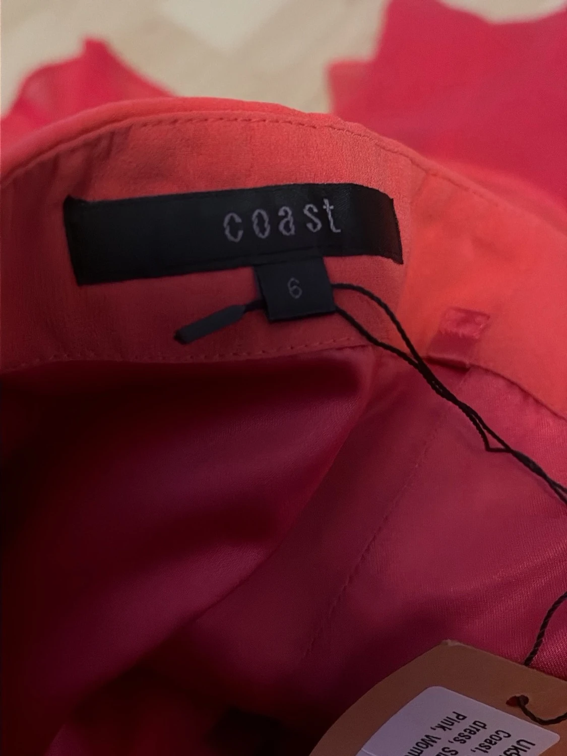 Rosa/ coral volangklänning  - 3