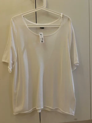 Nu Vit basic t-shirt från H&M - En enkel och stilren vit t-shirt från H&M med rund halsringning och korta ärmar. Tillverkad i mjuk bomull som känns skön mot huden. Perfekt att matcha med jeans eller shorts för en clean look.