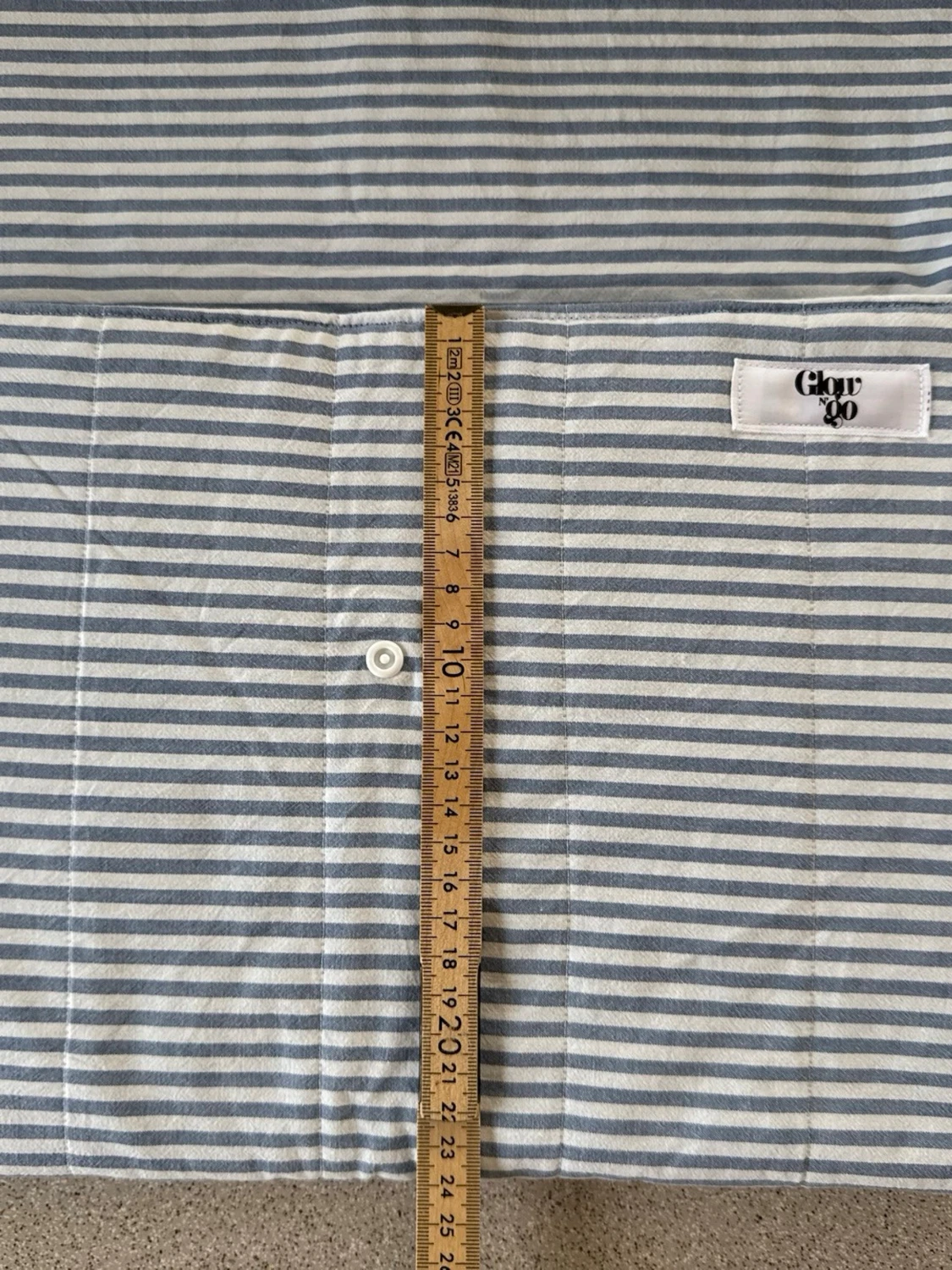 Blårandig datorväska med rosett - 3