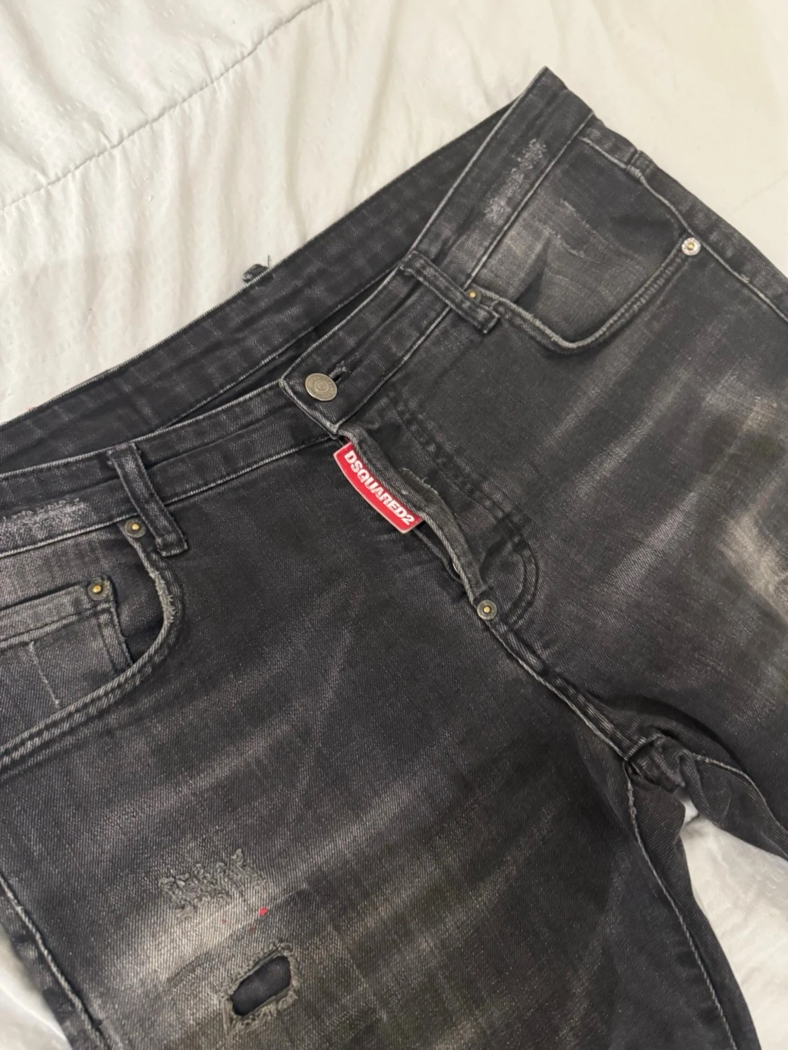 Svarta distressed jeans Dsquared2 - 1