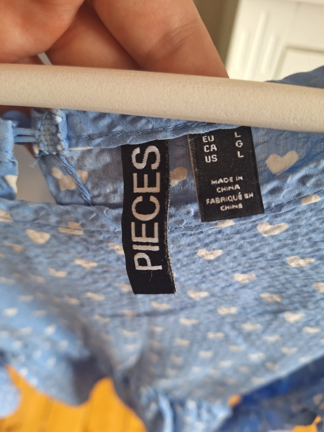 Blå blus med hjärtmönster från PIECES - 2